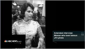 Woman in the 'Blue Raincoat' ...Mary Moorman... who took that famous JFK Polaroid photo [NBCNewsLogo'd]